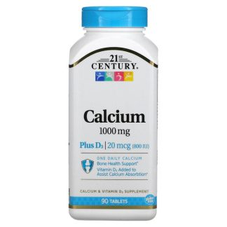 21st Century, Calcium Plus D3, 1,000 mg, 90 Tablets