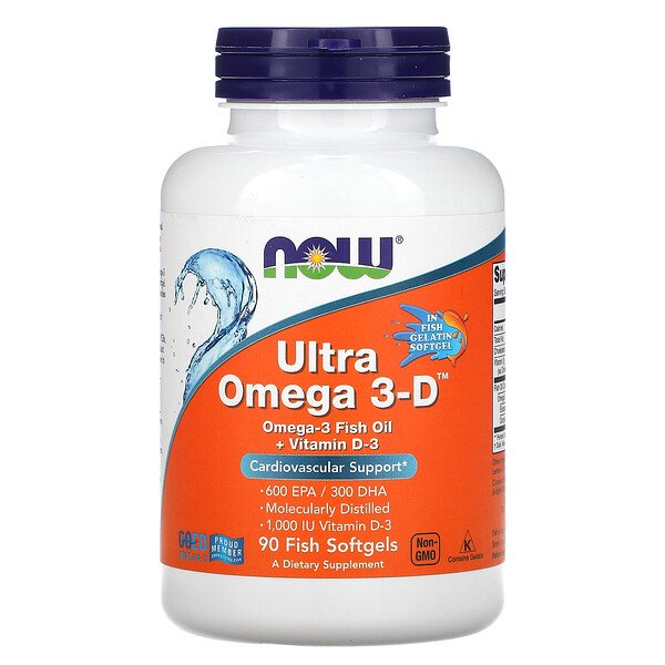 NOW Foods, Ultra Omega 3-D, 600 EPA / 300 DHA, 90 Fish Softgels 1 NOW Foods, Ultra Omega 3-D, 600 EPA / 300 DHA, 90 Fish Softgels
