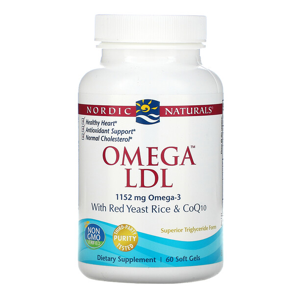 Nordic Naturals, Omega LDL With Red Yeast Rice and CoQ10, 384 mg, 60 Soft Gels 1 Nordic Naturals, Omega LDL With Red Yeast Rice and CoQ10, 384 mg, 60 Soft Gels
