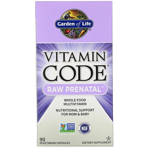 Garden of Life, Vitamin Code, RAW Prenatal, 90 Vegetarian Capsules 1 Garden of Life, Vitamin Code, RAW Prenatal, 90 Vegetarian Capsules