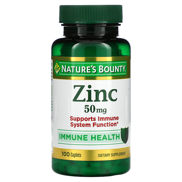 Nature's Bounty, Zinc, 50 mg, 100 Caplets 1 Nature's Bounty, Zinc, 50 mg, 100 Caplets