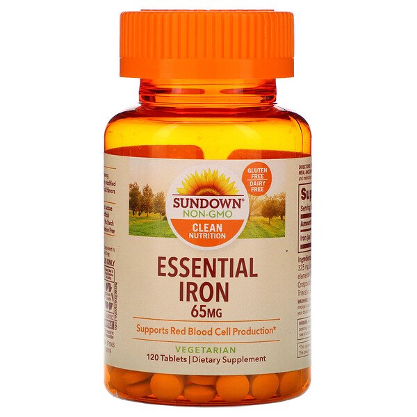 Sundown Naturals, Essential Iron, 65 mg, 120 Tablets 1 Sundown Naturals, Essential Iron, 65 mg, 120 Tablets