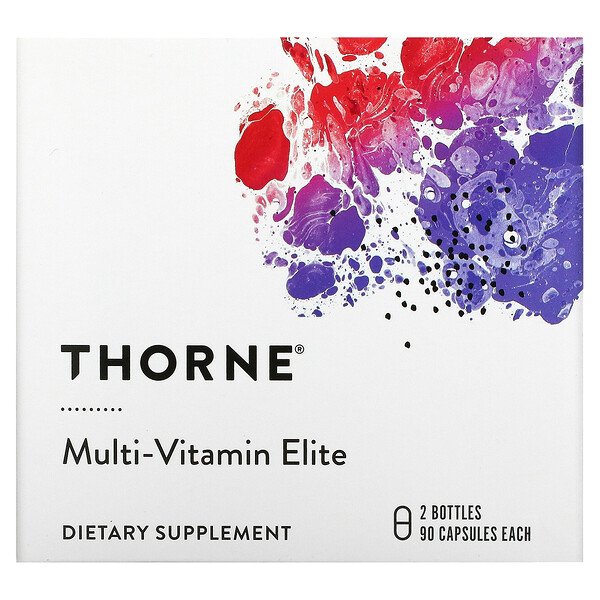 Thorne Research, Multi-Vitamin Elite, A.M. & P.M Thorne Research, Multi-Vitamin Elite, A.M. & P.M., 2 Bottles, 90 Capsules Each