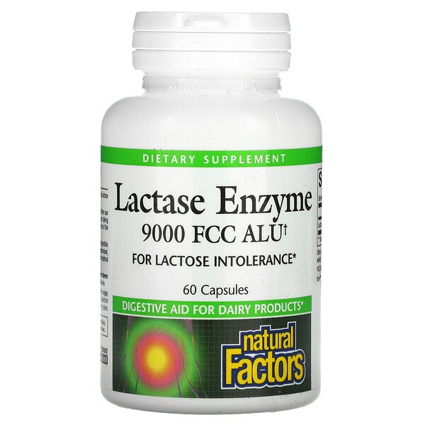 Natural Factors, Lactase Enzyme, 9,000 FCC ALU, 60 Capsules 1 Natural Factors, Lactase Enzyme, 9,000 FCC ALU, 60 Capsules
