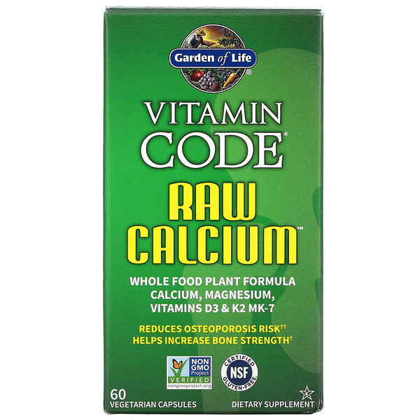 Garden of Life, Vitamin Code, RAW Calcium, 60 Vegetarian Capsules 1 Garden of Life, Vitamin Code, RAW Calcium, 60 Vegetarian Capsules