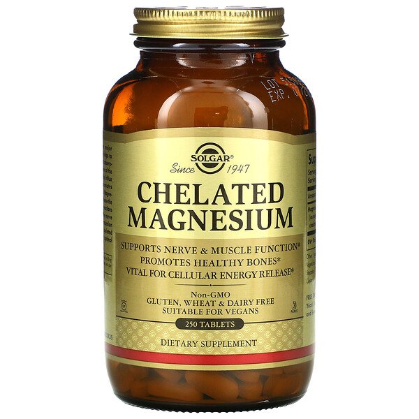 Solgar, Chelated Magnesium, 250 Tablets 1 Solgar, Chelated Magnesium, 250 Tablets