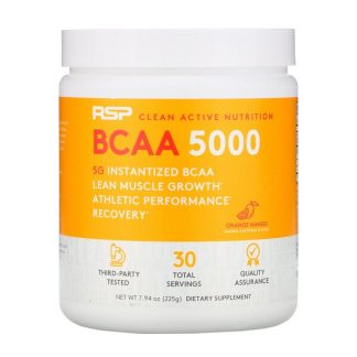 RSP Nutrition, BCAA 5000, Instantized BCAAs, Orange Mango, 5,000 mg, 7.94 oz (225 g)