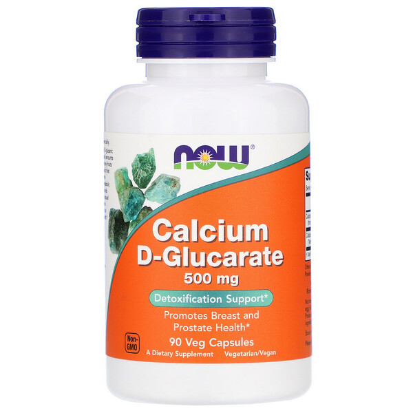 NOW Foods, Calcium D-Glucarate, 500 mg, 90 Veg Capsules 1 NOW Foods, Calcium D-Glucarate, 500 mg, 90 Veg Capsules