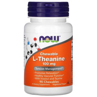 NOW Foods, Chewable L-Theanine , 100 mg, 90 Chewables
