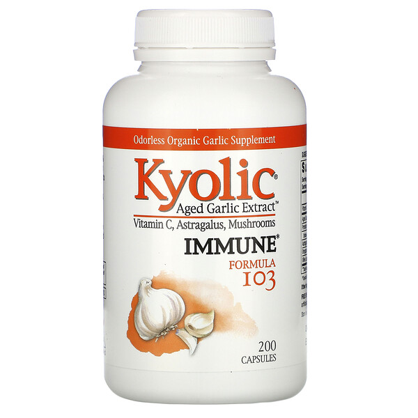 Kyolic, Aged Garlic Extract, Immune, Formula 103, 200 Capsules 1 Kyolic, Aged Garlic Extract, Immune, Formula 103, 200 Capsules