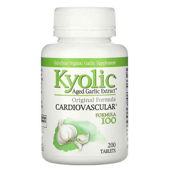 Kyolic, Aged Garlic Extract, Cardiovascular, Formula 100, 200 Tablets 1 Kyolic, Aged Garlic Extract, Cardiovascular, Formula 100, 200 Tablets
