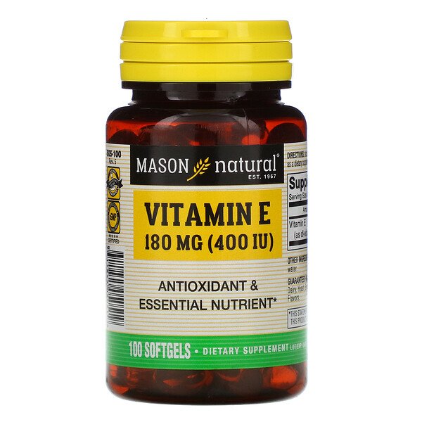 Mason Natural, Vitamin E, 180 mg (400 IU), 100 SoftgelsSingapore
