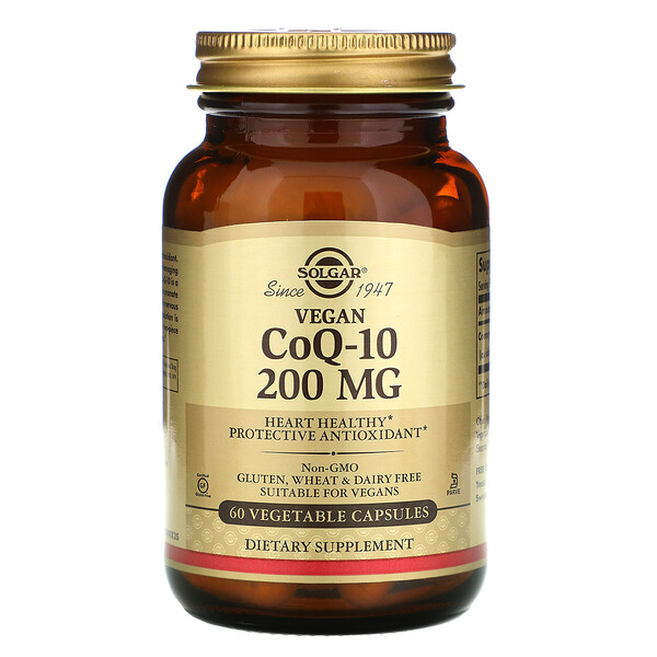 Solgar, Vegetarian CoQ-10, 200 mg, 60 Vegetable Capsules 1 Solgar, Vegetarian CoQ-10, 200 mg, 60 Vegetable Capsules