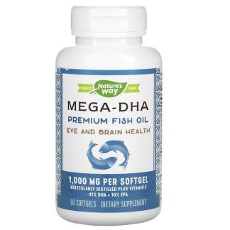 Nature's Way, Mega-DHA Premium Fish Oil, 1,000 mg, 60 Softgels