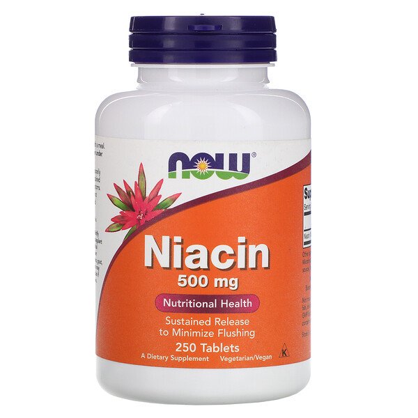 NOW Foods, Niacin, 500 mg, 250 Tablets 1 NOW Foods, Niacin, 500 mg, 250 Tablets