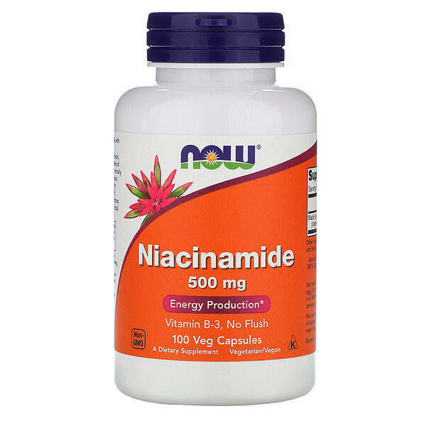 NOW Foods, Niacinamide, 500 mg, 100 Veg Capsules 1 NOW Foods, Niacinamide, 500 mg, 100 Veg Capsules