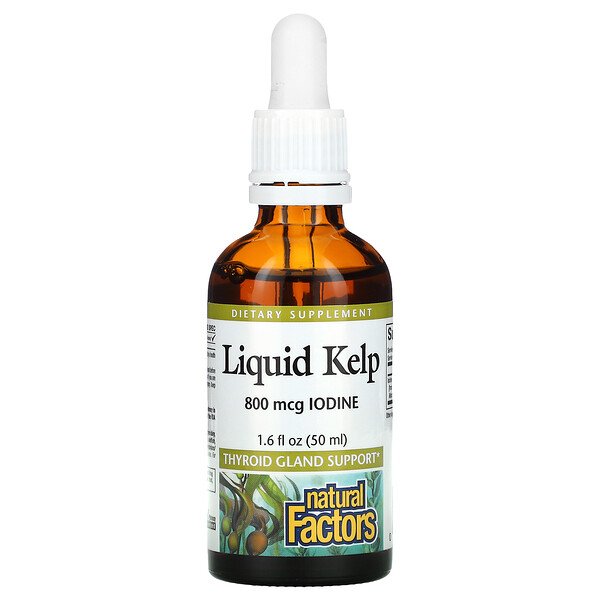 Natural Factors, Liquid Kelp, 800 mcg, 1 Natural Factors, Liquid Kelp, 800 mcg, 1.6 fl oz (50 ml)