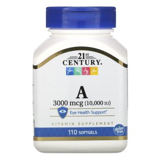 21st Century, Vitamin A, 3,000 mcg (10,000 IU), 110 Softgels