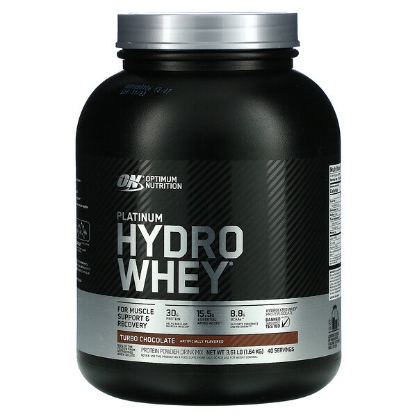 Optimum Nutrition, Platinum Hydro Whey, Turbo Chocolate, 3.61 lb (1 Optimum Nutrition, Platinum Hydro Whey, Turbo Chocolate, 3.61 lb (1.64 kg)