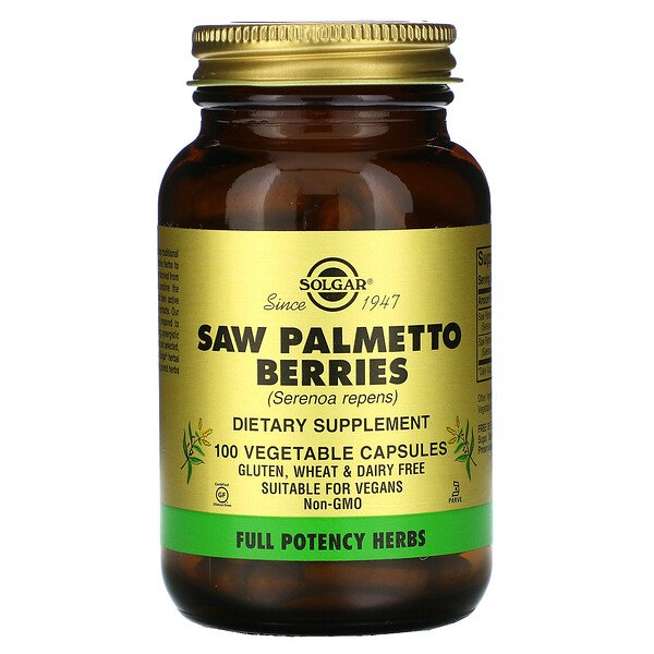 Solgar, Saw Palmetto Berries, 100 Vegetable Capsules 1 Solgar, Saw Palmetto Berries, 100 Vegetable Capsules