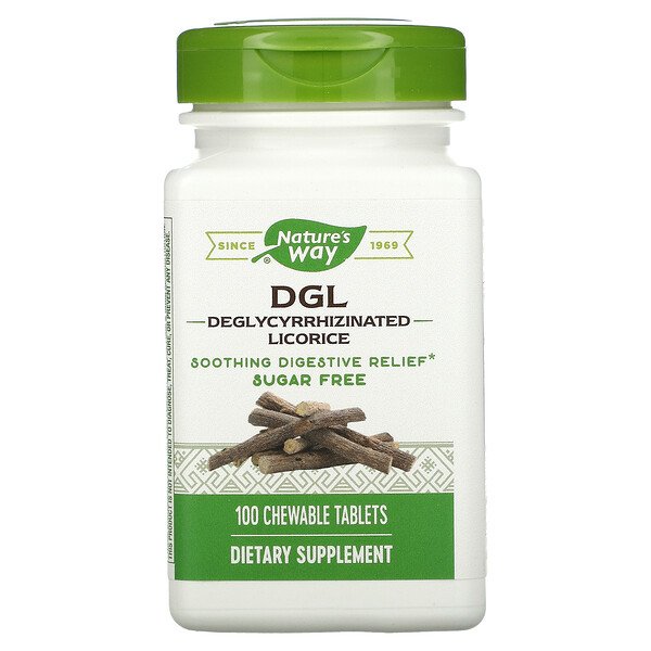 Nature's Way, DGL, Deglycyrrhizinated Licorice, 100 Chewable