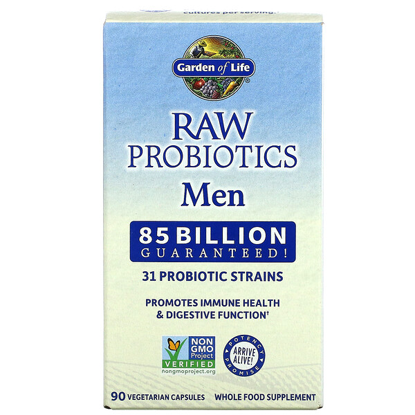 Garden of Life, RAW Probiotics, Men, 85 Billion Live Cultures, 90 Vegetarian Capsules 1 Garden of Life, RAW Probiotics, Men, 85 Billion Live Cultures, 90 Vegetarian Capsules