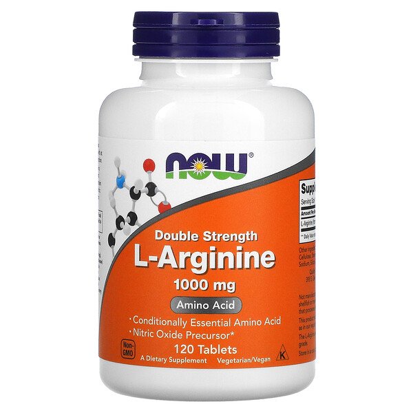 NOW Foods, L-Arginine, Double Strength, 1,000 mg, 120 Tablets 1 NOW Foods, L-Arginine, Double Strength, 1,000 mg, 120 Tablets