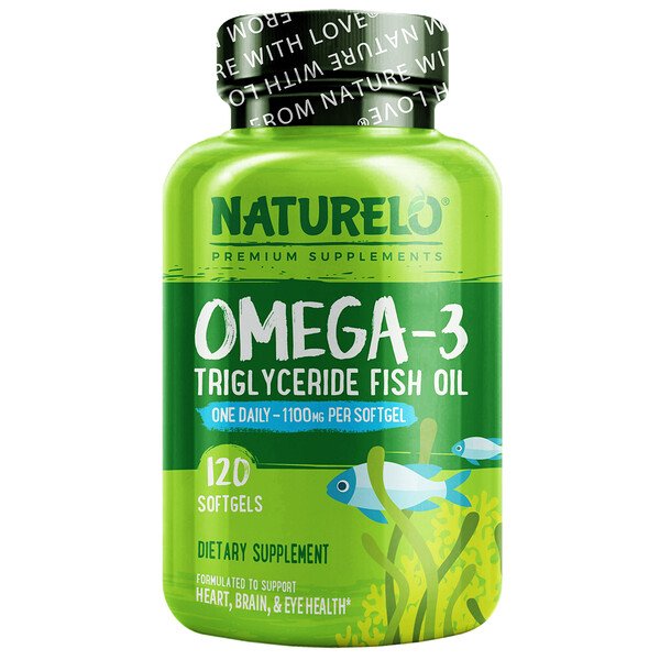 NATURELO, Omega-3 Triglyceride Fish Oil, 1,100 mg, 120 Softgels 1 NATURELO, Omega-3 Triglyceride Fish Oil, 1,100 mg, 120 Softgels