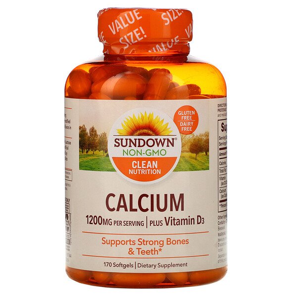 Sundown Naturals, Calcium Plus Vitamin D3, 600 mg, 170 Softgels 1 Sundown Naturals, Calcium Plus Vitamin D3, 600 mg, 170 Softgels