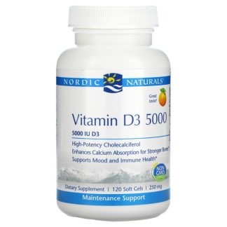 Nordic Naturals, Vitamin D3 5000, Orange, 5,000 IU, 120 Soft Gels