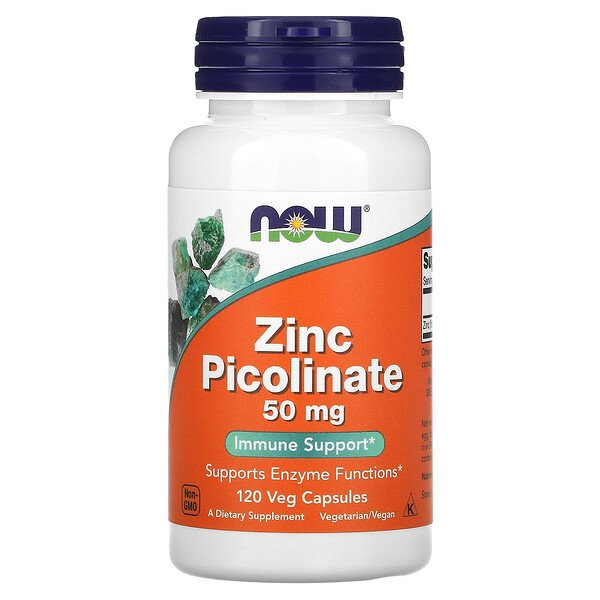 NOW Foods, Zinc Picolinate, 50 mg, 120 Veg Capsules 1 NOW Foods, Zinc Picolinate, 50 mg, 120 Veg Capsules