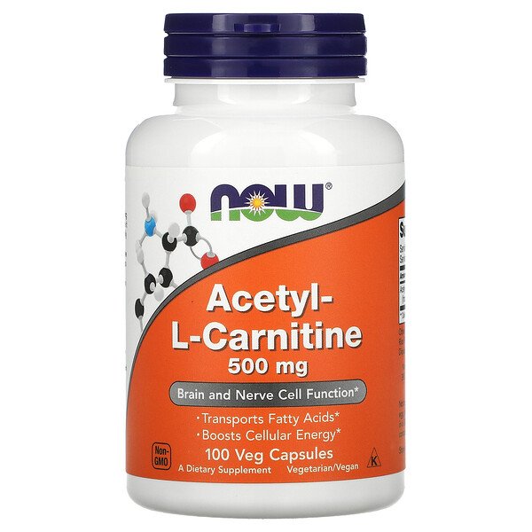 NOW Foods, Acetyl-L-Carnitine, 500 mg, 100 Veg Capsules 1 NOW Foods, Acetyl-L-Carnitine, 500 mg, 100 Veg Capsules