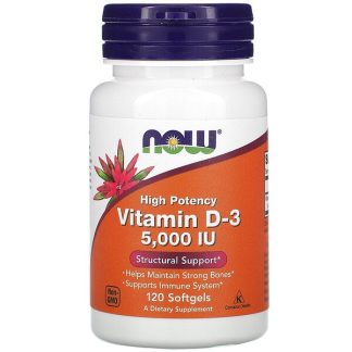 NOW Foods, Vitamin D-3, 125 mcg (5,000 IU), 120 Softgels