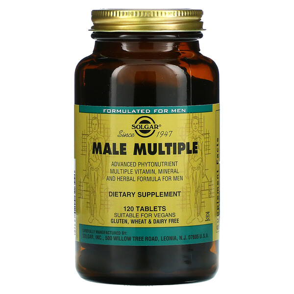 Solgar, Male Multiple, 120 Tablets 1 Solgar, Male Multiple, 120 Tablets