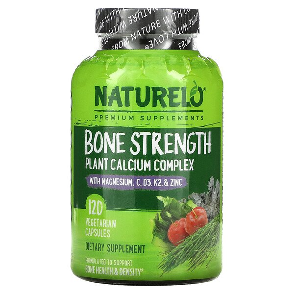 NATURELO, Bone Strength, Plant Calcium Complex, 120 Vegetarian Capsules 1 NATURELO, Bone Strength, Plant Calcium Complex, 120 Vegetarian Capsules