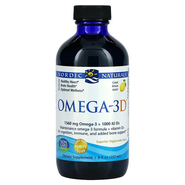 Nordic Naturals, Omega-3D, Lemon, 8 fl oz (237 ml) 1 Nordic Naturals, Omega-3D, Lemon, 8 fl oz (237 ml)