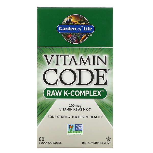 Garden of Life, Vitamin Code, RAW K-Complex, 60 Vegan Capsules 1 Garden of Life, Vitamin Code, RAW K-Complex, 60 Vegan Capsules