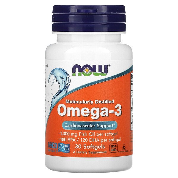 NOW Foods, Omega-3, 180 EPA / 120 DHA, 30 Softgels 1 NOW Foods, Omega-3, 180 EPA / 120 DHA, 30 Softgels