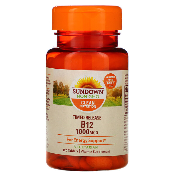 Sundown Naturals, Vitamin B12, 1,000 mcg, 120 Tablets 1 Sundown Naturals, Vitamin B12, 1,000 mcg, 120 Tablets