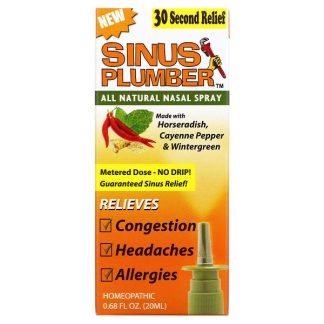 Greensations, Sinus Plumber, All Natural Nasal Spray, 0.68 fl oz (20 ml)
