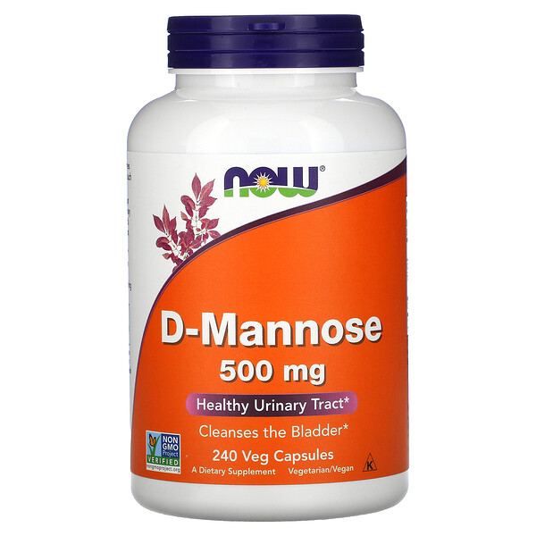 NOW Foods, D-Mannose, 500 mg, 240 Veg Capsules 1 NOW Foods, D-Mannose, 500 mg, 240 Veg Capsules