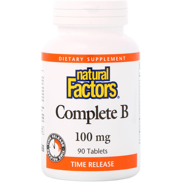 Natural Factors, Complete B, 100 mg, 90 Tablets 1 Natural Factors, Complete B, 100 mg, 90 Tablets