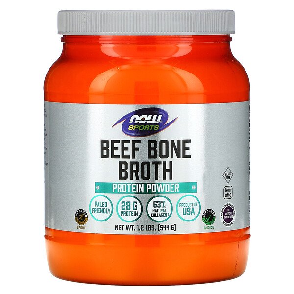NOW Foods, Sports, Beef Bone Broth, Protein Powder , 1 NOW Foods, Sports, Beef Bone Broth, Protein Powder , 1.2 lbs (544 g)
