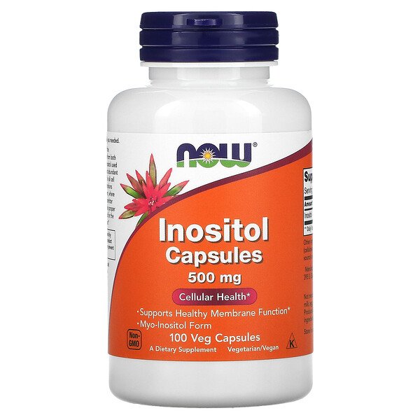 NOW Foods, Inositol Capsules, 500 mg, 100 Veg Capsules 1 NOW Foods, Inositol Capsules, 500 mg, 100 Veg Capsules