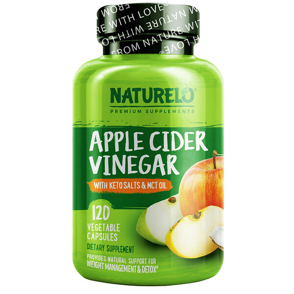 NATURELO, Apple Cider Vinegar with Keto Salts & MCT Oil, 120 Vegetarian Capsules 1 NATURELO, Apple Cider Vinegar with Keto Salts & MCT Oil, 120 Vegetarian Capsules