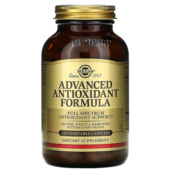 Solgar, Advanced Antioxidant Formula, 120 Vegetable Capsules 1 Solgar, Advanced Antioxidant Formula, 120 Vegetable Capsules