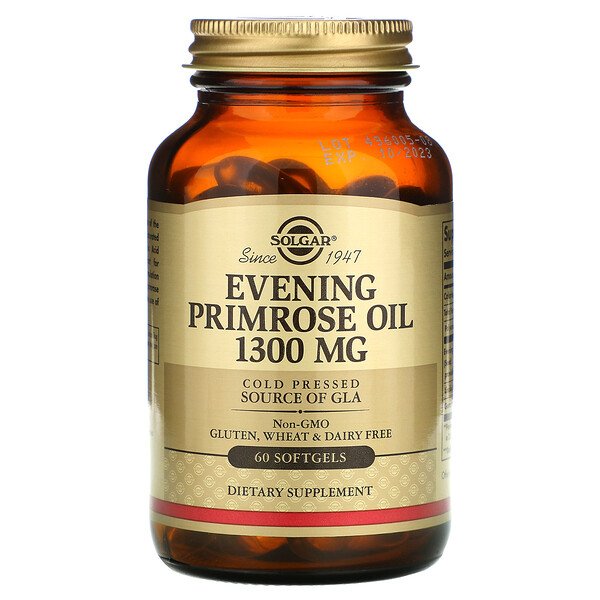 Solgar, Evening Primrose Oil, 1,300 mg, 60 Softgels 1 Solgar, Evening Primrose Oil, 1,300 mg, 60 Softgels