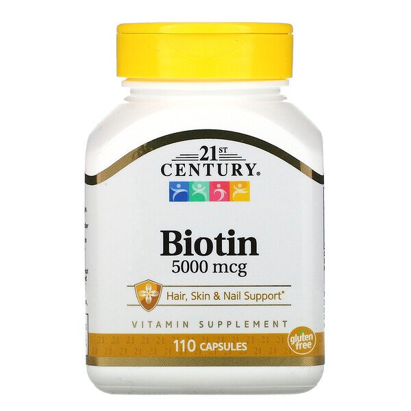 21st Century, Biotin, 5,000 mcg, 110 Capsules 1 21st Century, Biotin, 5,000 mcg, 110 Capsules
