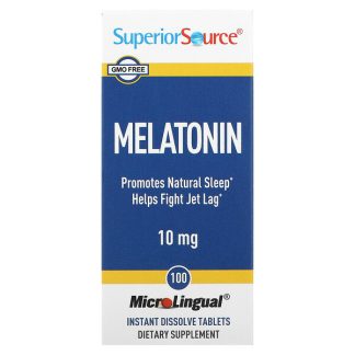 Superior Source, Melatonin, 10 mg, 100 MicroLingual Instant Dissolve Tablets