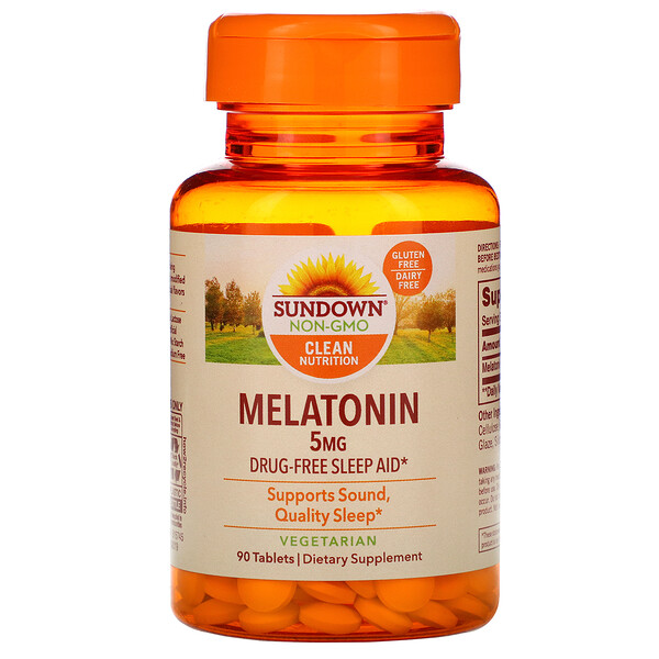 Sundown Naturals, Melatonin, 5 mg, 90 Tablets 1 Sundown Naturals, Melatonin, 5 mg, 90 Tablets